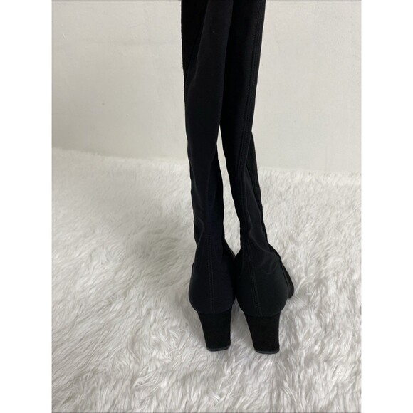 Stuart Weitzman Womens Suede Over The Knee Pull On Boots Black Size 36 Heeled - Picture 8 of 15